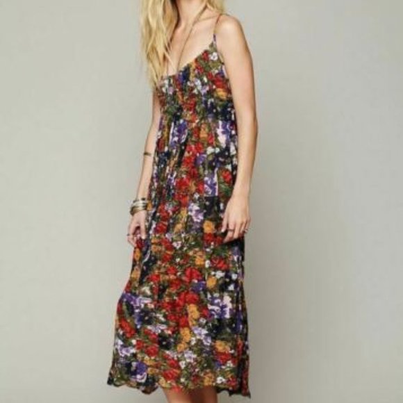 Free People Criss Cross Floral Festival Maxi Dress